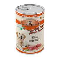 LandFleisch Hund Classic Rind mit Reis &gartengemüse extra mager 6x400g