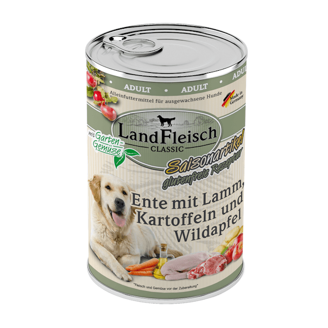 LandFleisch Hund Classic Ente mit Lamm, Kartoffeln Wildapfel & Gartengemüse 6 x 400gVorschaubild