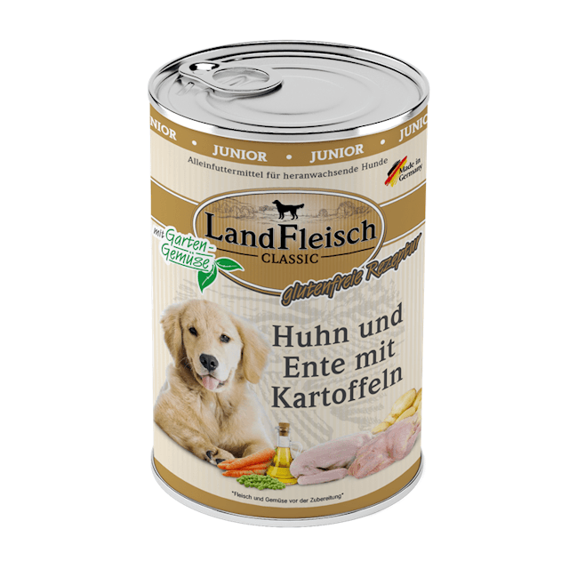 LandFleisch Hund Classic Junior Huhn, Ente & Kartoffeln mit Gartengemüse 6 x 400gVorschaubild