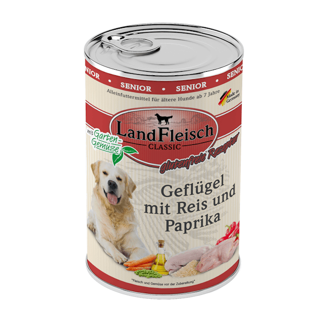 LandFleisch Hund Classic Senior Geflügel mit Reis, Paprika & Gartengemüse 6 x 400gVorschaubild