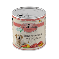 LandFleisch Hund Classic Rinderherzen mit Nudeln &gartengemüse 6x800g