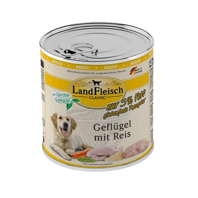 LandFleisch Hund Classic Geflügel mit Reis & Gartengemüse extra mager 6 x 800gVorschaubild