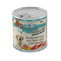 LandFleisch Hund Classic Rinderherzen mit Reis, Wildapfel &gartengemüse 6x800g