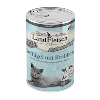 LandFleisch Katze Adult Schlemmertopf mitgeflügel & Krabben 6x400g