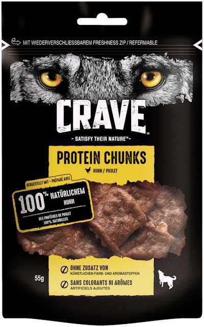 CRAVE Protein Chunks 55 Gramm HundesnackVorschaubild