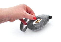 Aumüller Katzenspielkissen befüllbare Maus grau Katzenspielzeug