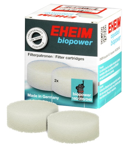 EHEIM EHEIM Aquarium Filterpatrone für Innenfilter 2206, aquaball 45 und biopower 160 - 240 2 Stück