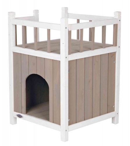 TRIXIE natura Cat's Home mit Balkon 45x45x65cm grau/weiß