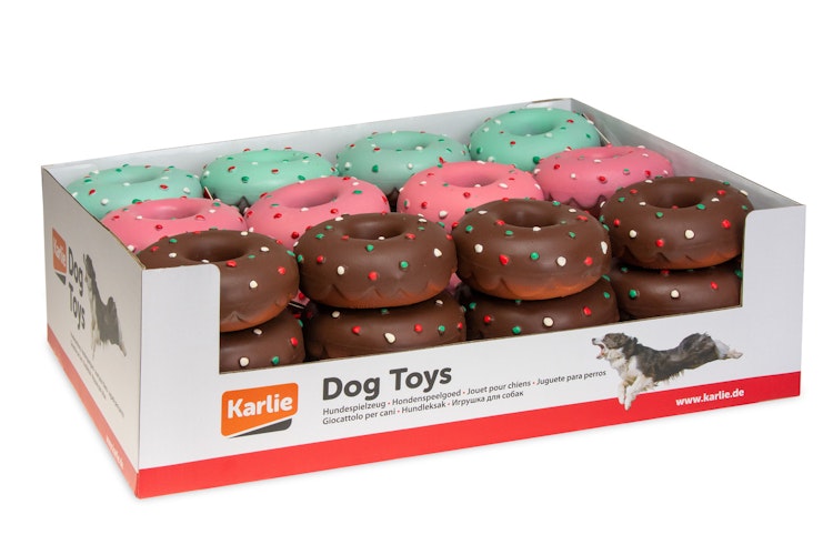 Karlie Doggy Donuts Latex Sortiment 12 Centimeter Hundespielzeug