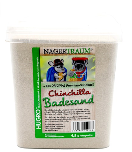 HUGRO Chinchilla Badesand im Eimer 4,5kg