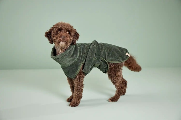 WOLTERS Easy Clean Hundebademantel Gr.L 67cm olive