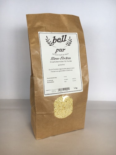Bell Pur Hirse Flocken 1kg Nahrungsergänzung für Hunde