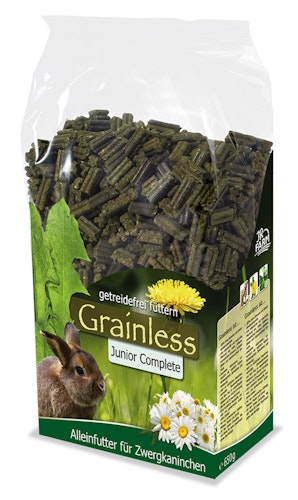 JR FARM Grainless Complete Zwergkaninchen Junior 1kg Kleintierfutter