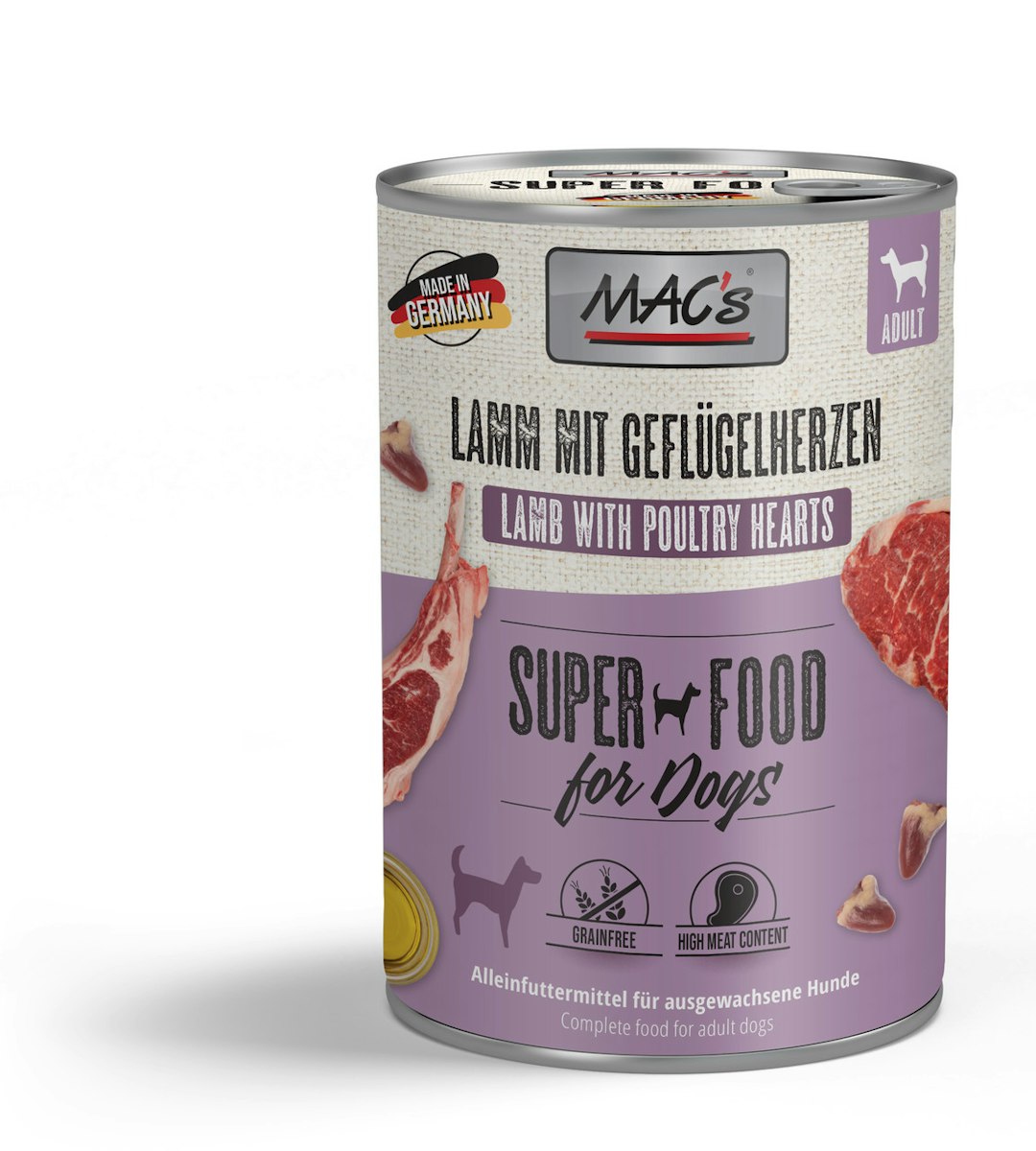 Macs Hund Lamm und Geflügelherzen Sparpaket 12 x 400g