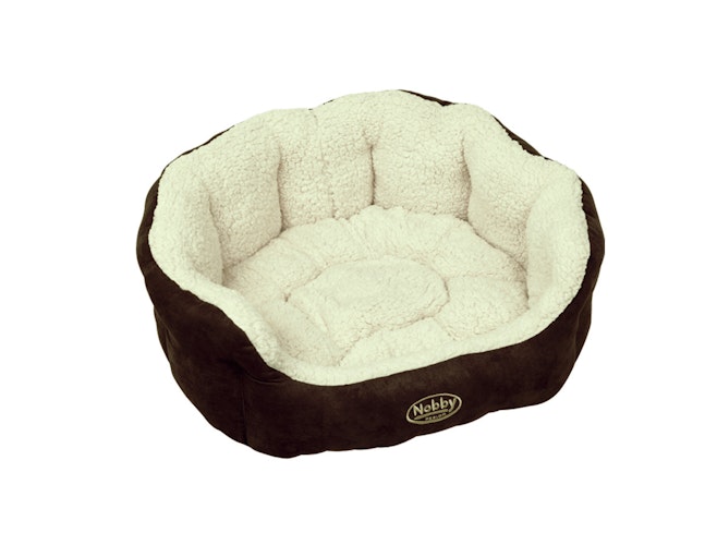 Nobby Bett TAIKA 86 x 70 x 24cm braun/wollweiß