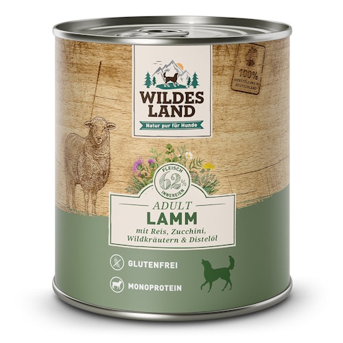 Wildes Land Hundenassfutter 800g