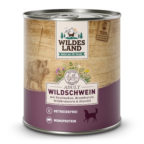 Wildes Land Hundenassfutter 800g