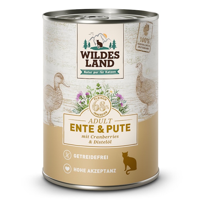 WILDES LAND Katze 6 x 400g Ente und Pute mit DistelölVorschaubild