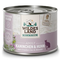 WILDES LAND Katze 200g Kaninchen und Huhn mit Distelöl