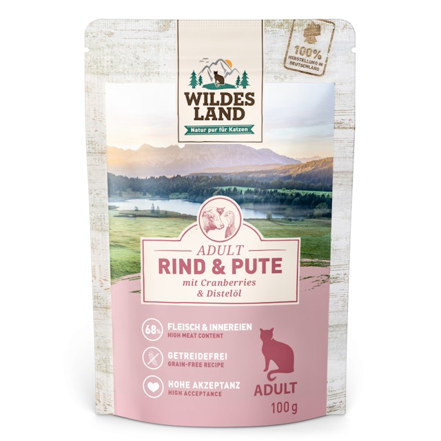 WILDES LAND Katze 12 x 100g Rind und Pute mit DistelölVorschaubild