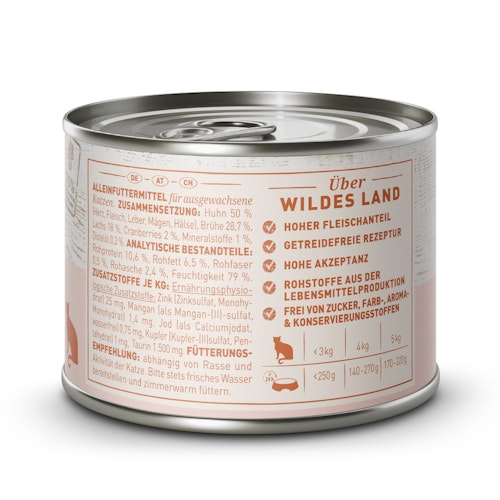 WILDES LAND Katze 200g Huhn und Lachs mit Distelöl