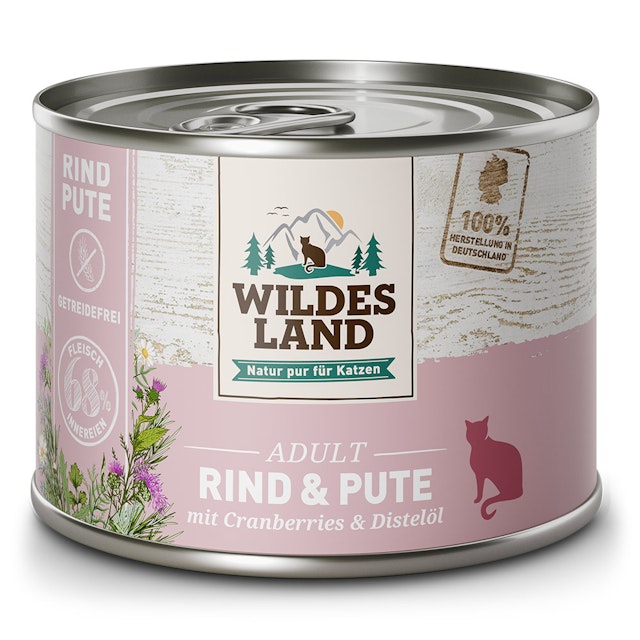 WILDES LAND Katze 6 x 200g Rind und Pute mit DistelölVorschaubild