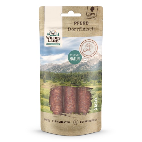 Wildes Land Pferd Dörrfleisch 65g Hunde Snack