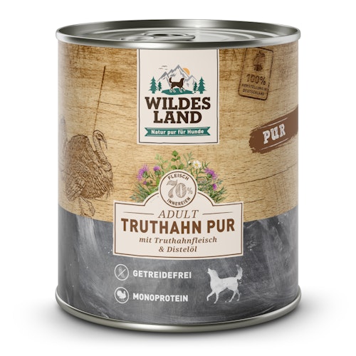 Wildes Land PUR Hundenassfutter 800g