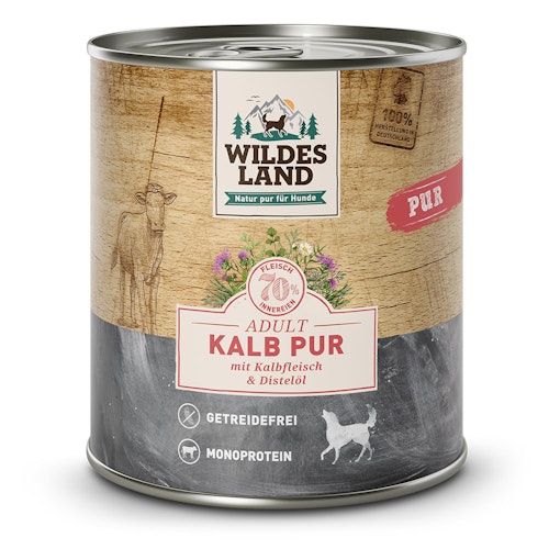 Wildes Land PUR Hundenassfutter 800g