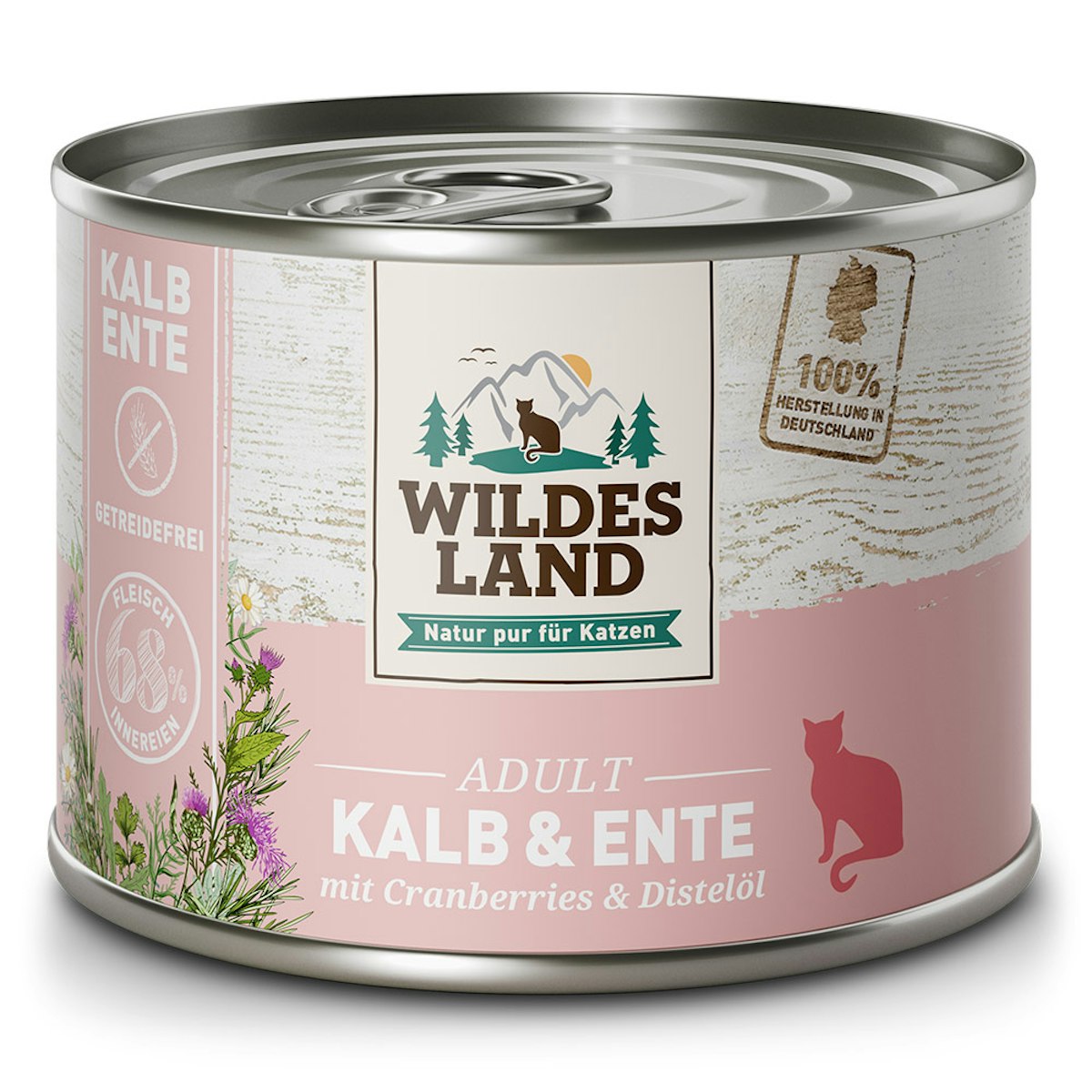 WILDES LAND Katze 12 x 200g Kalb und Ente