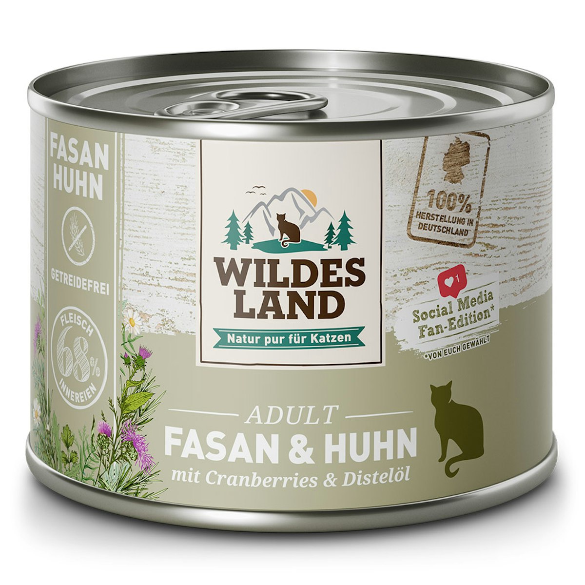 WILDES LAND Katze 12 x 200g Fasan und Huhn