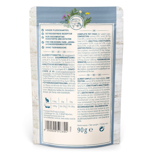 WILDES LAND Katze 90g Forelle und Lachs