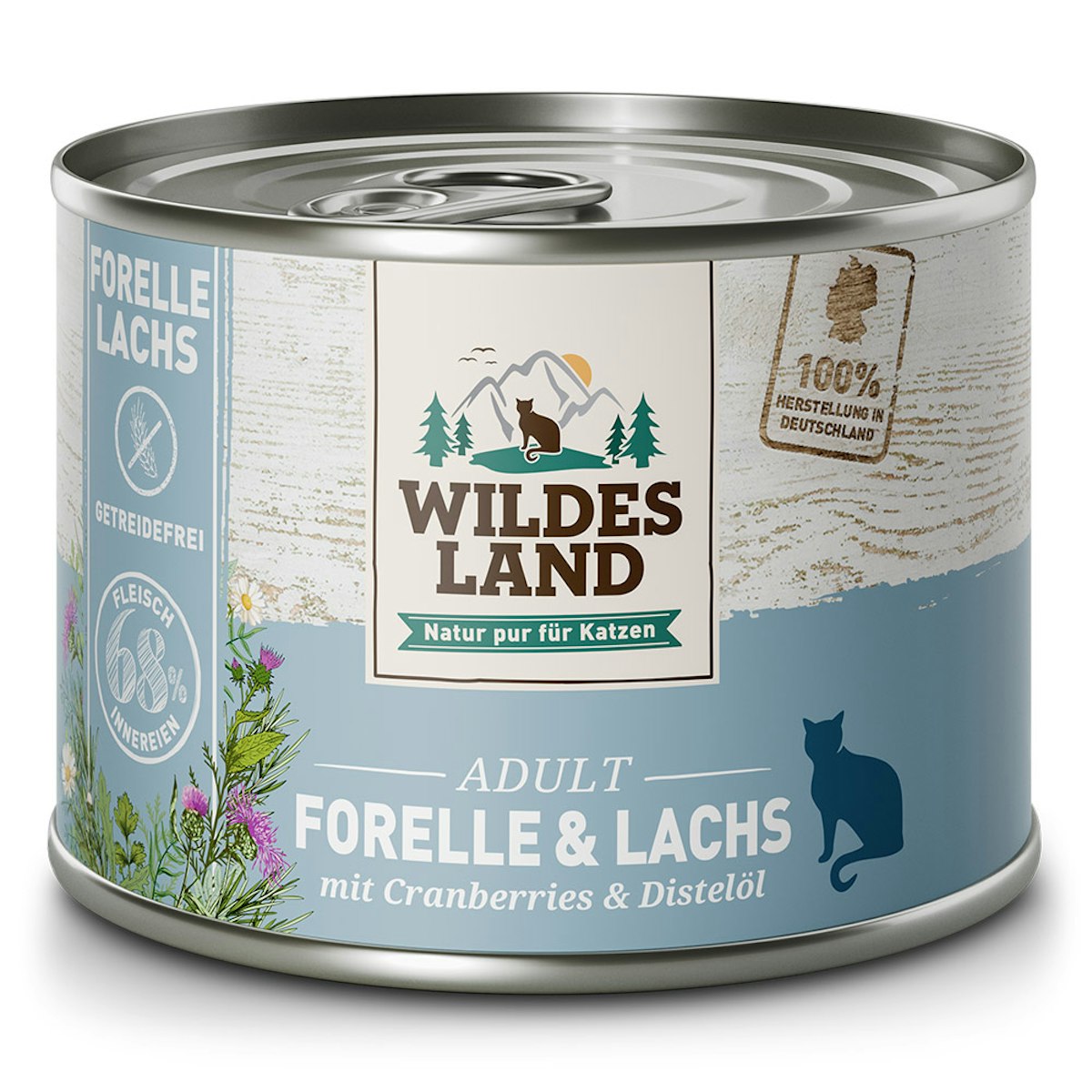 WILDES LAND Katze 12 x 185g Forelle und Lachs