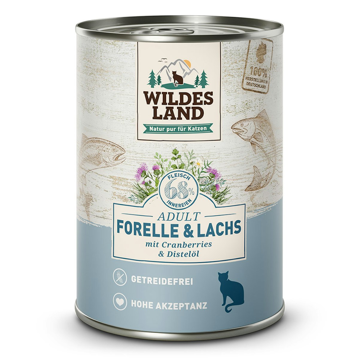 WILDES LAND Katze 6 x 375g Forelle und Lachs