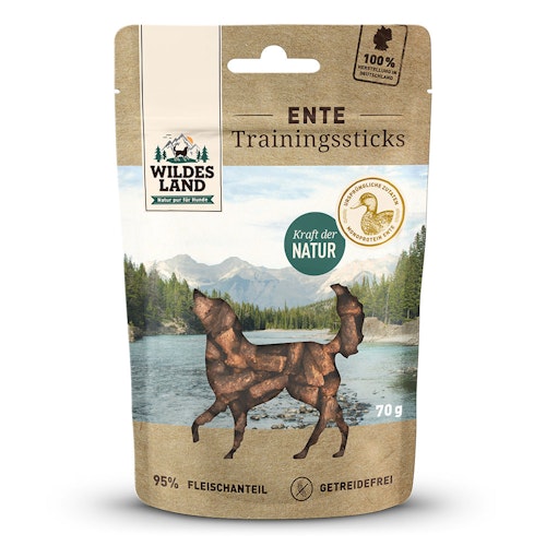 Wildes Land Ente 70g Training Sticks Hunde Snack