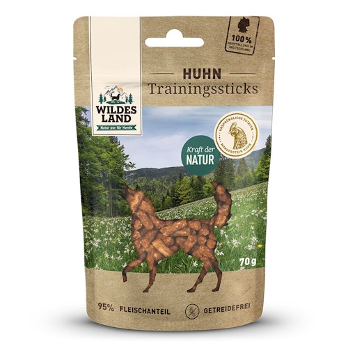 Wildes Land Huhn 70g Training Sticks Hunde Snack