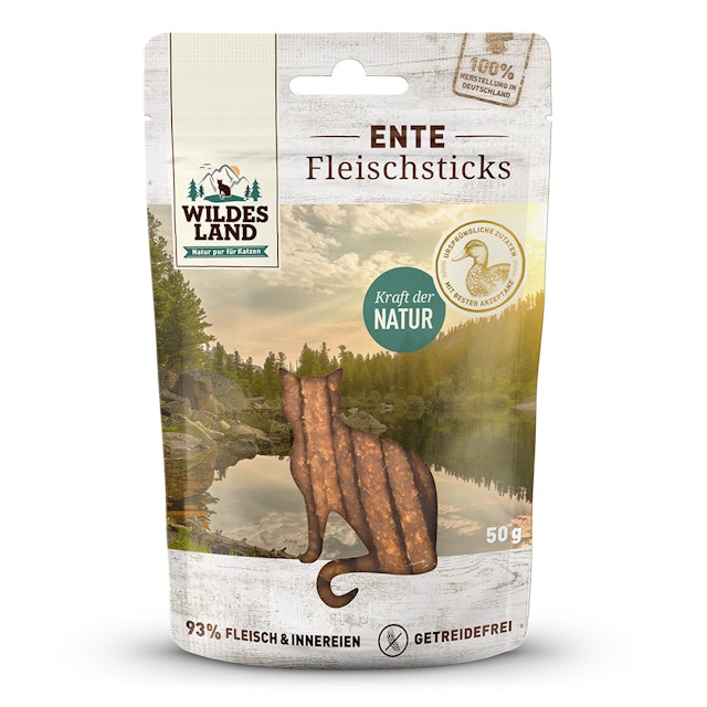 WILDES LAND Katze Fleischsticks Katzen-Snack Fleischsticks Ente 50gVorschaubild