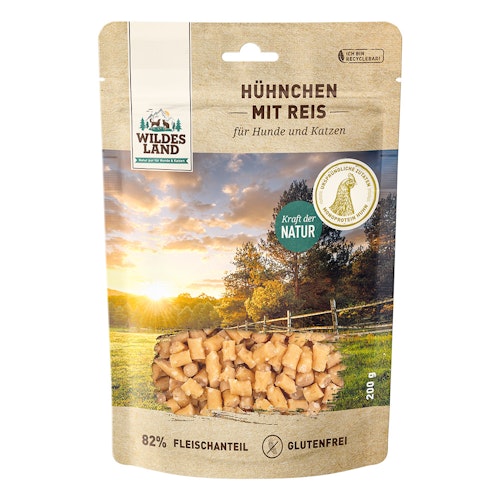 Wildes Land Hühnchen 200g Hund Fleischsnacks