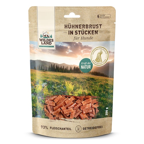 Wildes Land Hühnerbrust Stücke 200g Hunde Snack