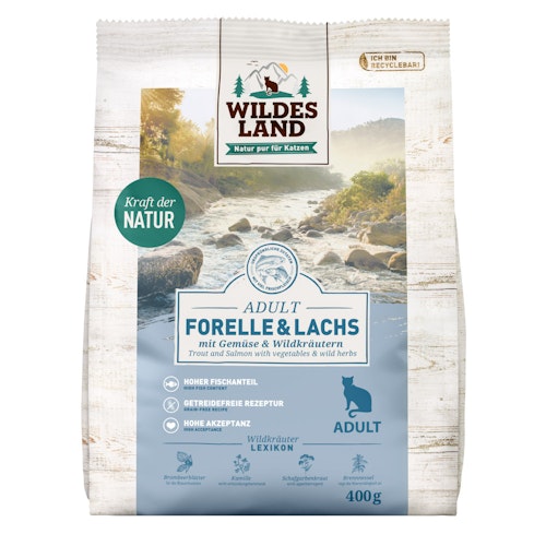 WILDES LAND Katze 400g Forelle und Lachs Bild