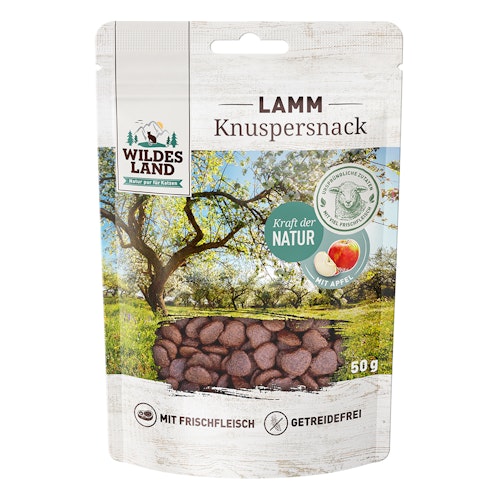 WILDES LAND Katze 50g Knuspersnack Lamm mit Apfel Bild