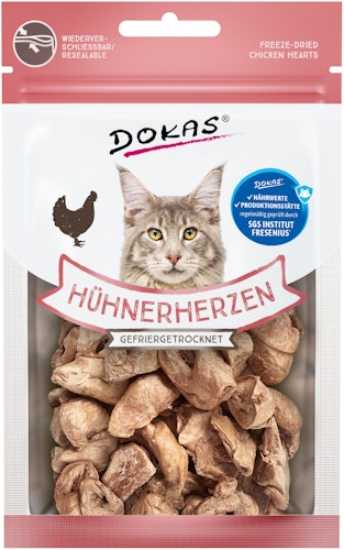 Dok Cat Snack Hühnerherz.gefriergetr.15g