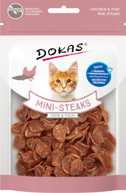 Dokas Katze Mini-Steaks Katzensnack Ministeak Huhn Fisch x1Vorschaubild