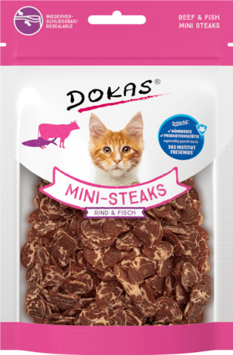 Dokas Katze Mini-Steaks Rind & Fisch 25g Bild