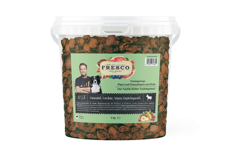 FRESCO Martin Rütter Trainingsdrops Pferd mit Preiselbeeren und Birne (1kg-Eimer) 1000g