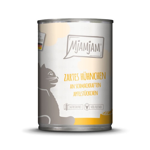 MjAMjAM Katze 400g  zartes Hühnchen mit Apfelstückchen