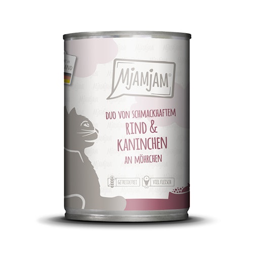 MjAMjAM Katze 400g DUO Rind und Kaninchen mit Möhrc 