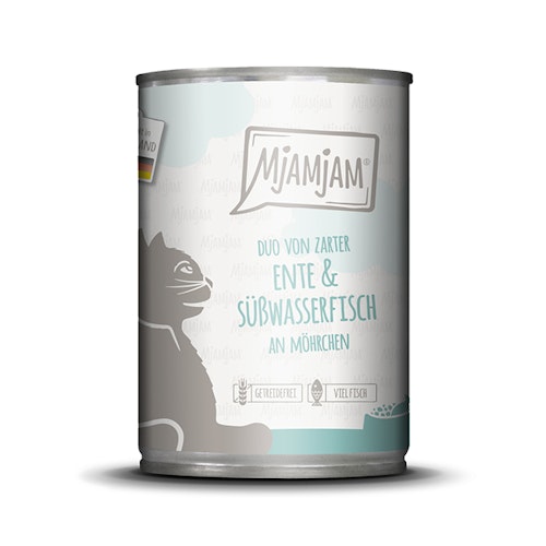 MjAMjAM Katze 400g DUO Ente und Süßwasserfisch mit 