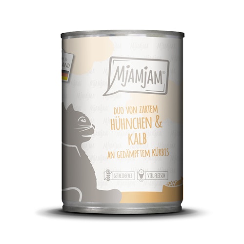 MjAMjAM Katze 400g DUO Hühnchen und Kalb mit Kürbis 