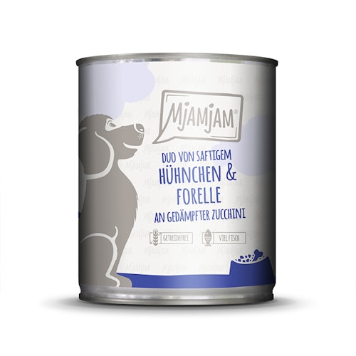 MjAMjAM Hund 800g Duo Hühnch und Forelle mit Zucch 
